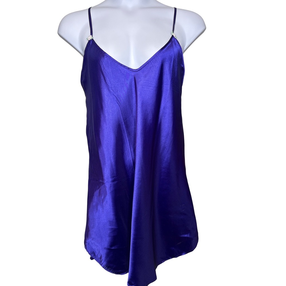 The Woman Within Fifth Avenue Purple Satin Slip Nightgown Dress Sz‎ 34/4X Silky